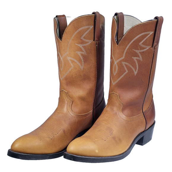 Durango Oiled Peanut Brown Leather Cowboy Western Boots Mens 11" Size 12 D TR762 - Picture 1 of 11